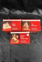 (3) 1980s Miniature Bisque Porcelain Figurines