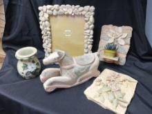 Group of Vintage 90s Light White-washed-style Decor