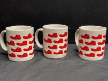 3 Vintage McDonalds Big Red Shoe Mugs