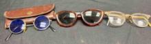 Trio of Glasses and Frames, Vintage, including Blue John Lennon Style
