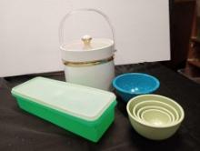 Vintage Tupperware Green Celery Keeper and Melamine