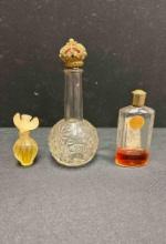 Trio of Antique/Vintage Perfume Bottles