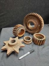 GREAT COLLECTION OF STEEL GEAR PARTS, industrial steampunk