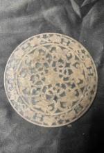 6" Webster Sterling Silver Glass Round Trivet Lily Art Nouveau Pattern