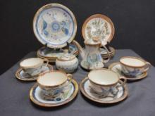 18 Pc Ken Edwards El Palomar Tea Set, Dinner Plates, Dessert plates, Stoneware from Tonala, Mexico