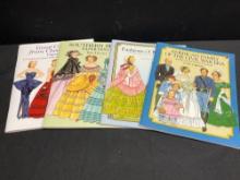 4 Vintage Paper Doll Books, American Family, Fashions, Southern Belles