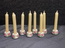 (10) Funny Design Ceramic Small Candle Stick Holders Made W. Germany