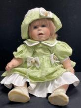 Vintage Porcelain Punkin Reproduction Doll, Heavy,