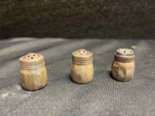 (3) Vintage Sterling Silver-top??, mini shakers