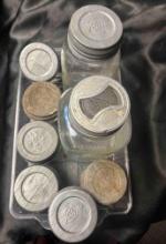 Vintage Ball Jars and Lids with plastic tray