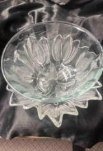 (2) Vintage Serving Bowls, including Walther Glass Tulip Bowl and Libbey Optic?