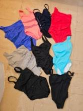 (9) LADIES ONE PIECE BATHING SUITS MOSTLY DESIGNERS