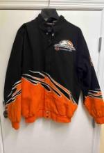 Vintage Harley Davidson Screaming Eagle Performance Parts Flame Jacket Sz M