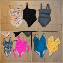 Ladies one piece bathing suits including vince camuto, ralph lauren, more