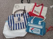 Some collectible totes / bags including PACIFIC WESTERN AIRLINES, DISNEY BAG AND PEN