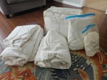 (2) DOWN and FIBERFILL COMFORTERS and mattress pads