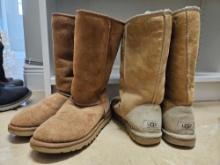 (2) pair UGG sherpa style lined boots