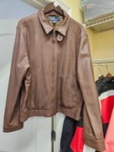 Polo Ralph Lauren Brown Leather Jacket Sz XL