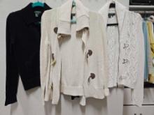(3) RALPH LAUREN LADIES SWEATERS, SZ SMALL