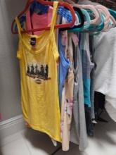 LADIES GROUPING OF TANK TOPS, INCLUDING HARLEY, DAVIDSON, H AND M,
