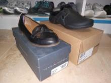 (2) Pairs of Boxed Shoes: Tommy Hilfiger Sz 6.5 and Clarks Roseville Clog, black