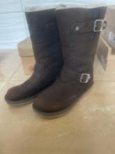NEW! UGG Brown Leather Half Boots - Womens Size 6