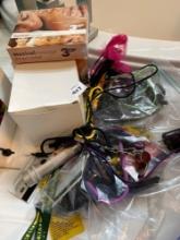 Large lot of cords and bells and whistles AND Musical massage CDs