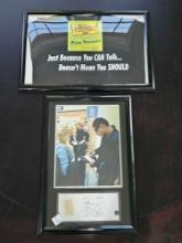 2 Framed autographed items including ? and Patti Vaquez