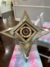 Geometric Star gold mirrored wall clock