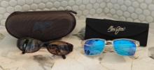 2 pairs of Maui Jim sunglasses in cases
