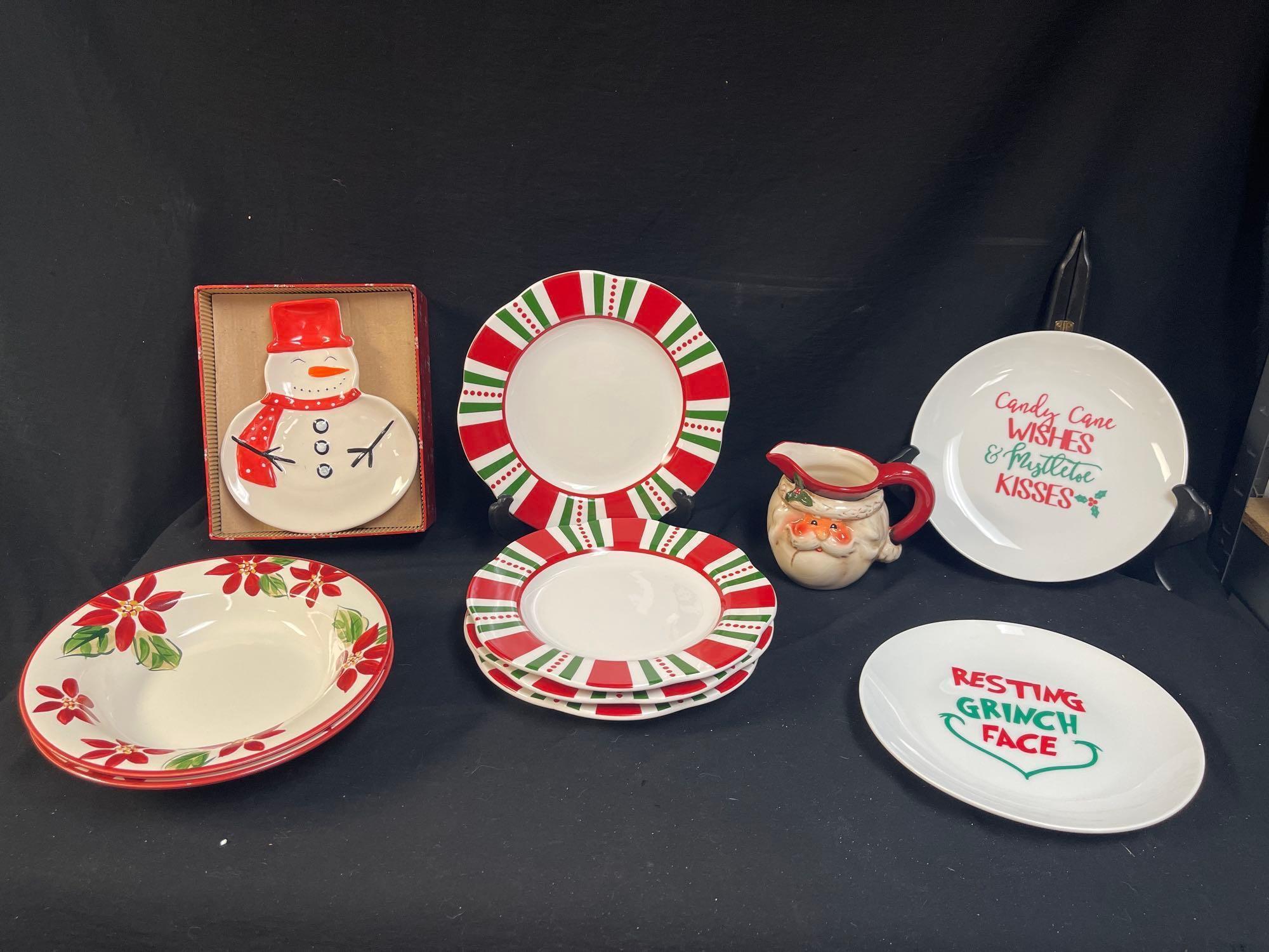 FUN CHRISTMAS PLATES, BOWLS FOR THE HOSTESS WITH THE MOSTEST