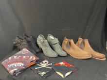 VINTAGE LADIES KIM ROGERS 9.5, MENS ALDO SIZE 9 BOOTIES