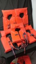 ADULT UNIVERSAL ORANGE LIFE VESTS, 30-52 in