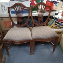 Pair of mahogany? Shield back chairs