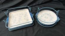 TEMPTATIONS FLORAL LACE BAKING DISHES WITH STANDS