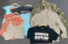 Grouping of Vintage TShirts, Old Navy Camo Jacket, Croft & Barrow
