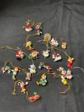 VINTAGE MINI CHARACTER TREE ORNAMENTS, DISNEY, CHRISTMAS