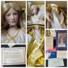 Vintage Franklin Heritage Mint 1988 23" Bisque Porcelain Doll, Queen Galadriel from The Lord Of The
