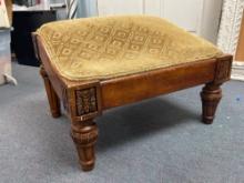 VINTAGE MID CENTURY STYLE, UPHOLSTERED, OTTOMAN, FOOTSTOOL