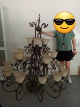 Giant Wrought Metal ornate Chandelier, Possibly Kichler Larissa