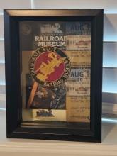 CALIFORNIA STATE RAIROAD MUSEUM SHADOW BOX WITH PATCH