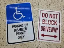 Reflective HANDICAP PARKING SIGN PLUS DO NOT BLOCK DRIVEWAY