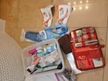 Take care of your feet grouping includingAmope, vintage travel kit, gel foot inserts, clippers