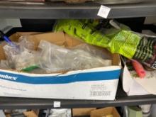 Contents of 3rd shelf including plumbing parts garden and more