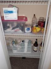 2 Shelves of Linen Closet Bathroom Contents