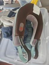 tote with HOMEDICS, NECK MASSAGER PLUS 2 SUNBEAM HEATING PADS.