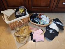 LADIES ACCESSORIES AND BASKETS FULL, INCLUDING HAIR BOWS, HATS