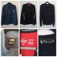 (3) Men's Attire Active Wear and Casual, XL/XXL, Ralph Lauren, Nike and North Face