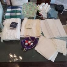 Stacks of Various Linens, Napkins, placemats, etc
