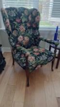 Wing Back Tapestry-style Smoking Chair